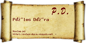 Páles Dóra névjegykártya