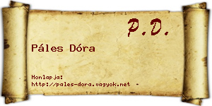 Páles Dóra névjegykártya